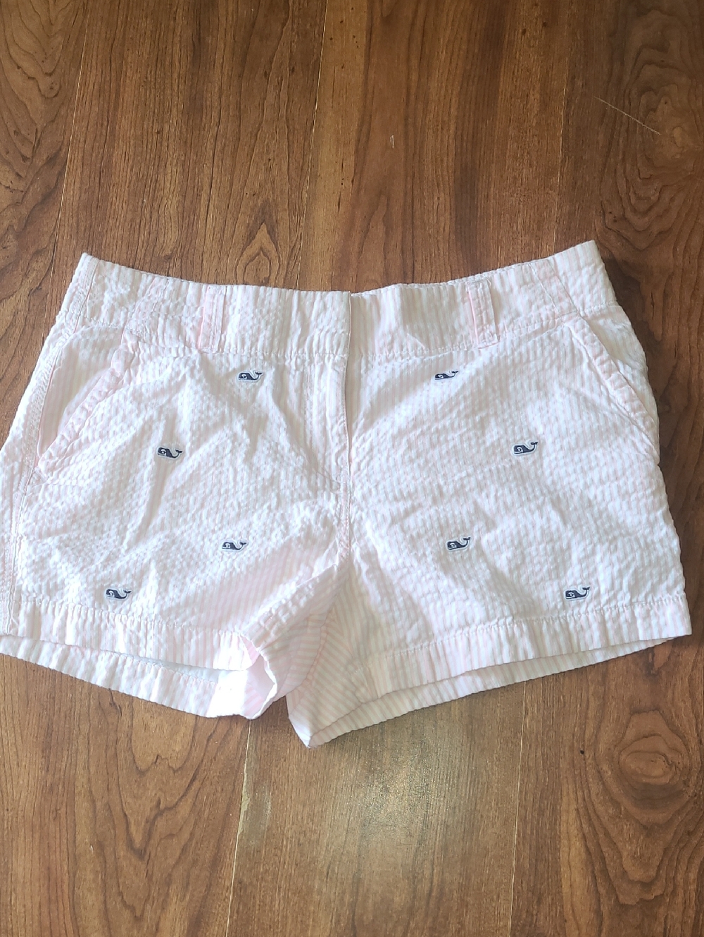 Vineyard Vines Light Pink Seersucker Whale Shorts